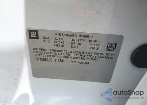 2016 Chevrolet Malibu Limited Ltz z USA, uszkodzony, nr VIN 1G11E5SA9GF110845